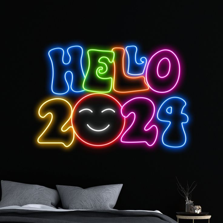 Hello 2024 Neon Sign (Happy New Year)