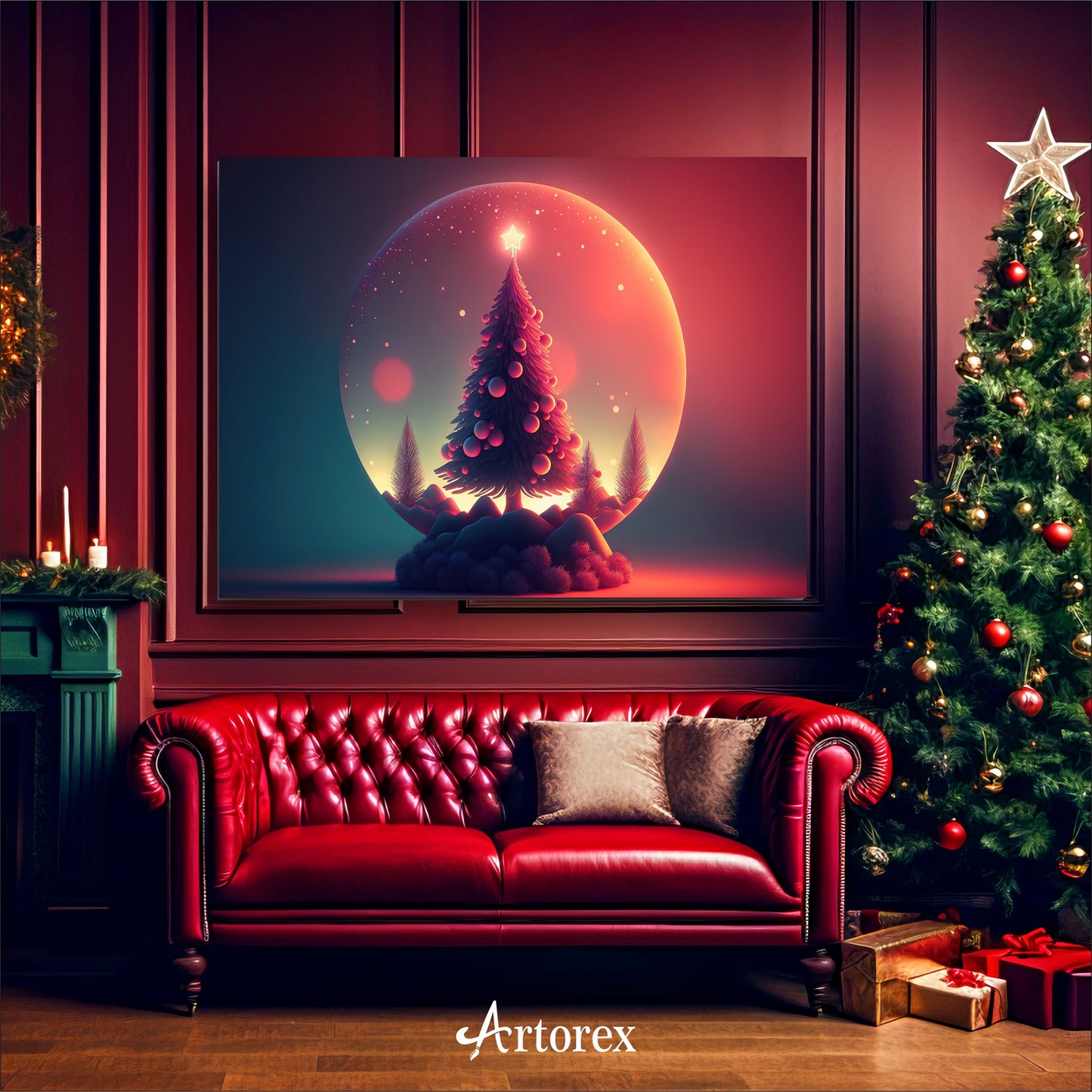 Radiant Glow Christmas Tree Delight Art