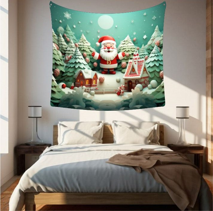 Christmas Ai Santa's Tapestry Home Art