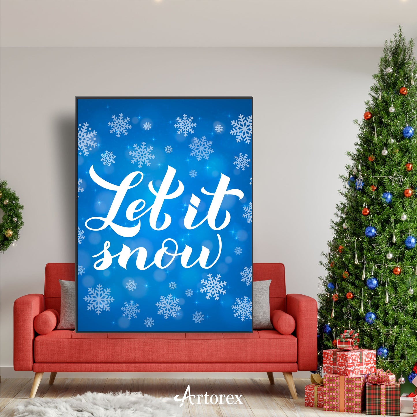 Christmas Blue Snow Charming Art