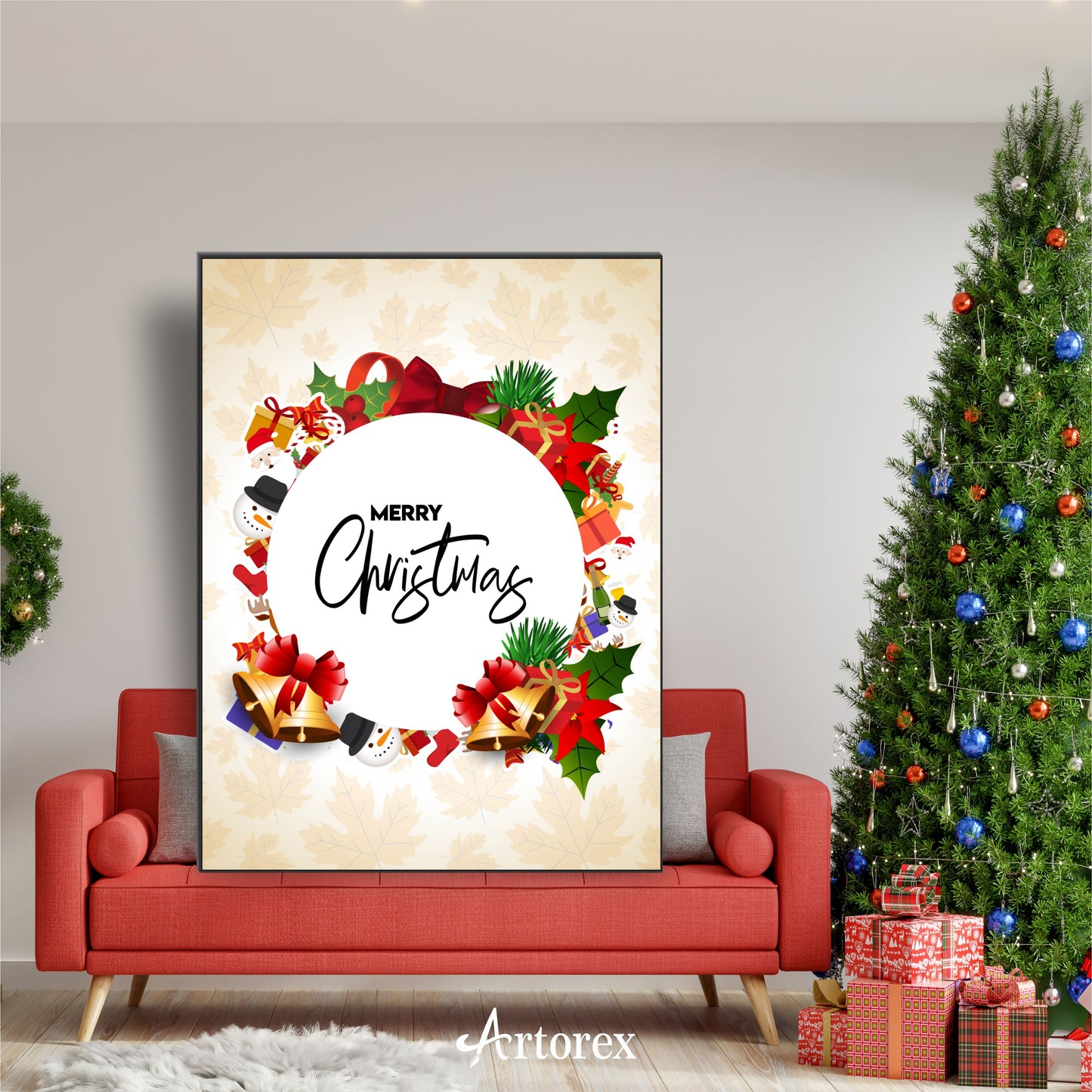 Christmas Decorated Bell Gift Art