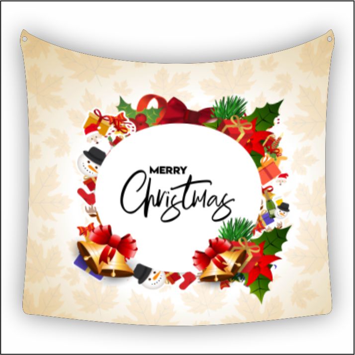 Christmas Decorated Bell Tapestry Art
