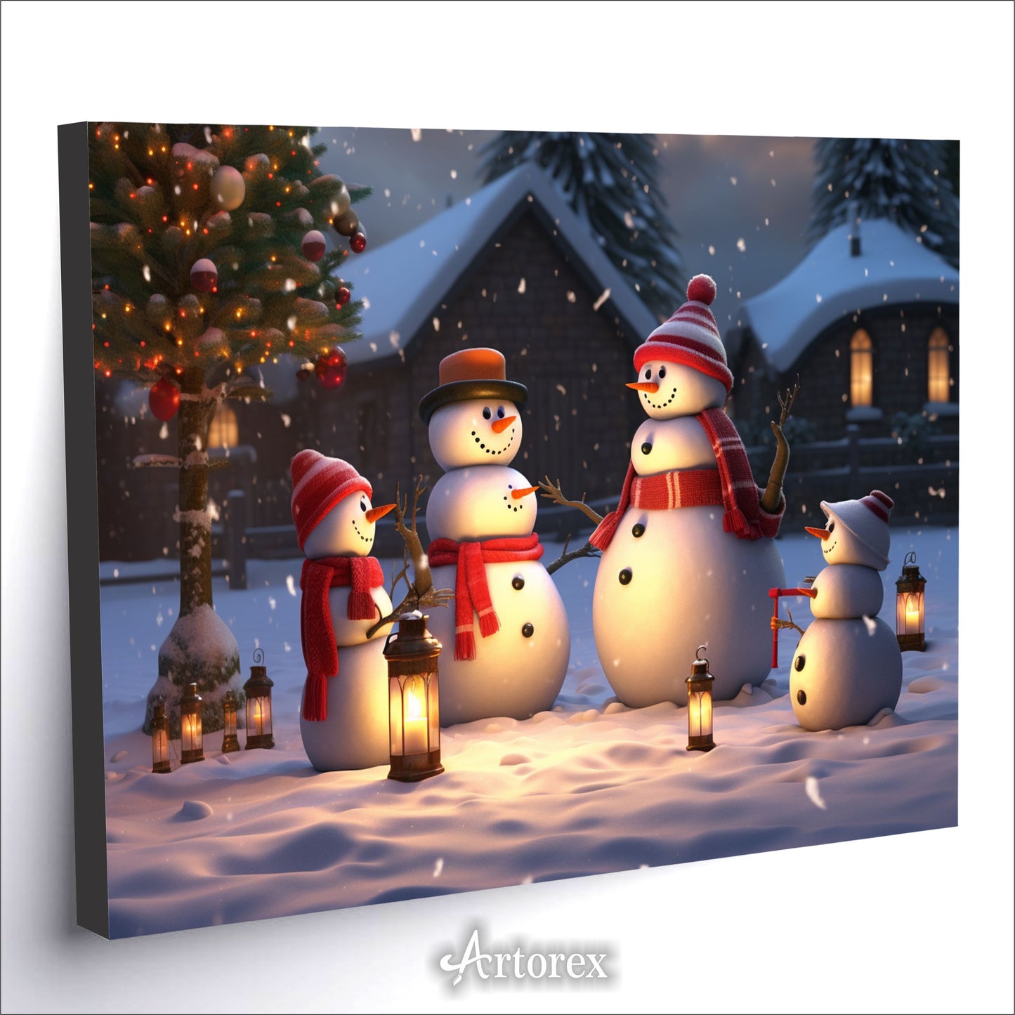 Christmas Festivities Snowmen Celebrations Art