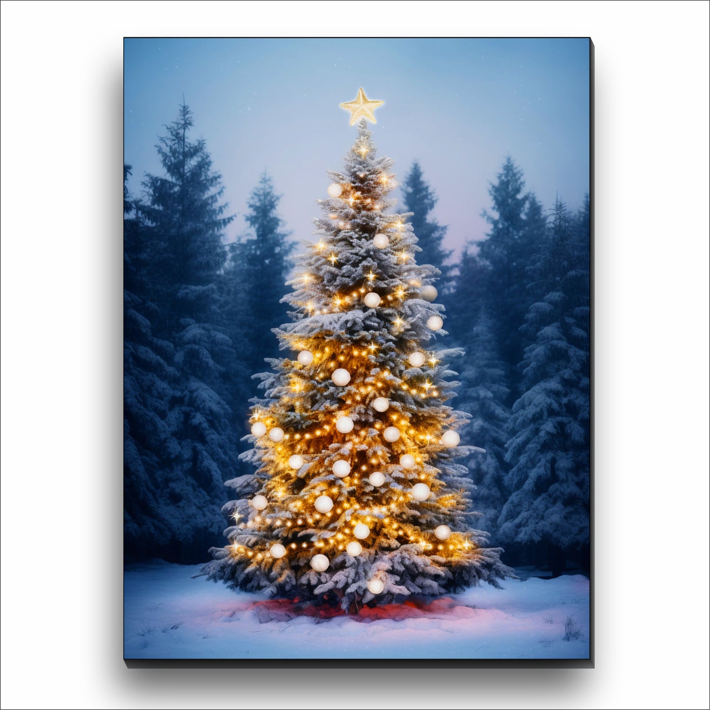 Christmas Frosty Snowy Tree Art