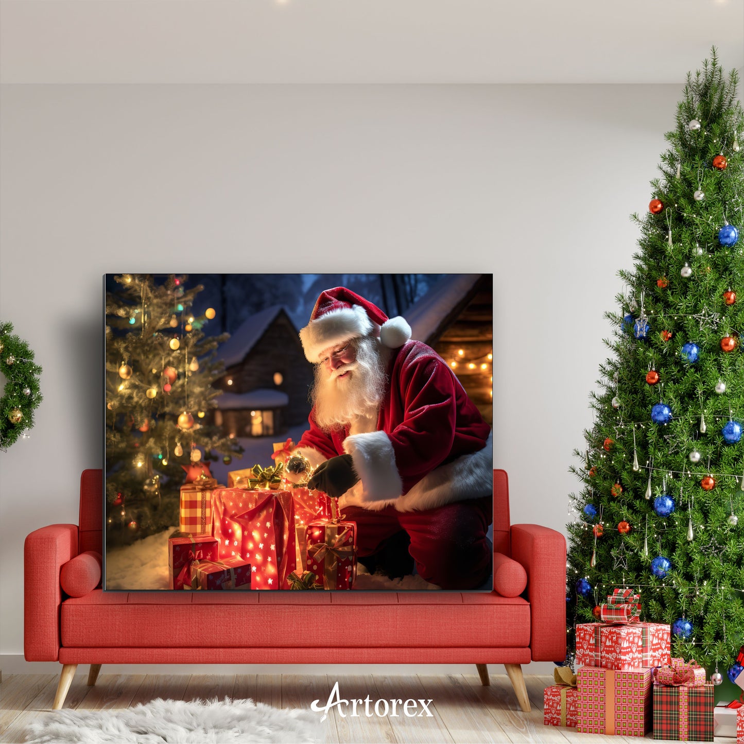 Christmas Joy Santa's Gift Magic Art