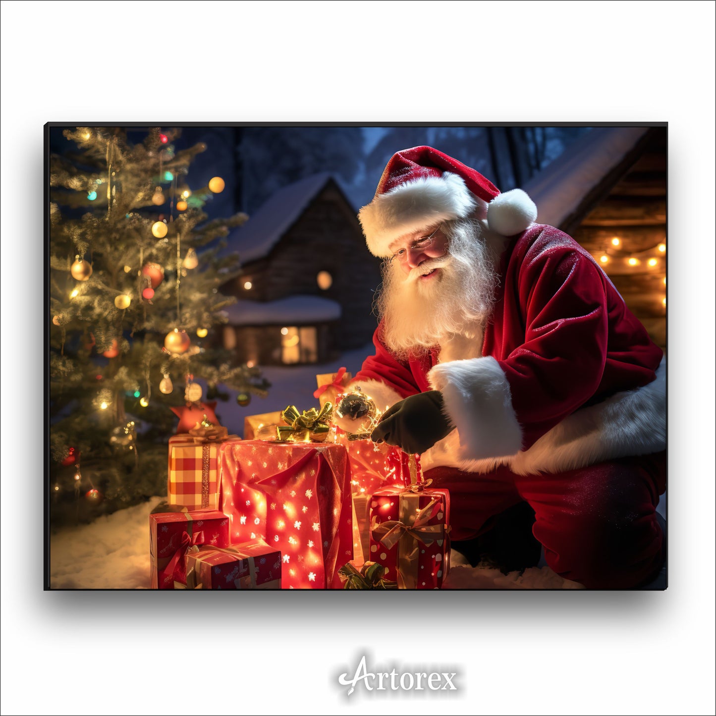 Christmas Joy Santa's Gift Magic Art