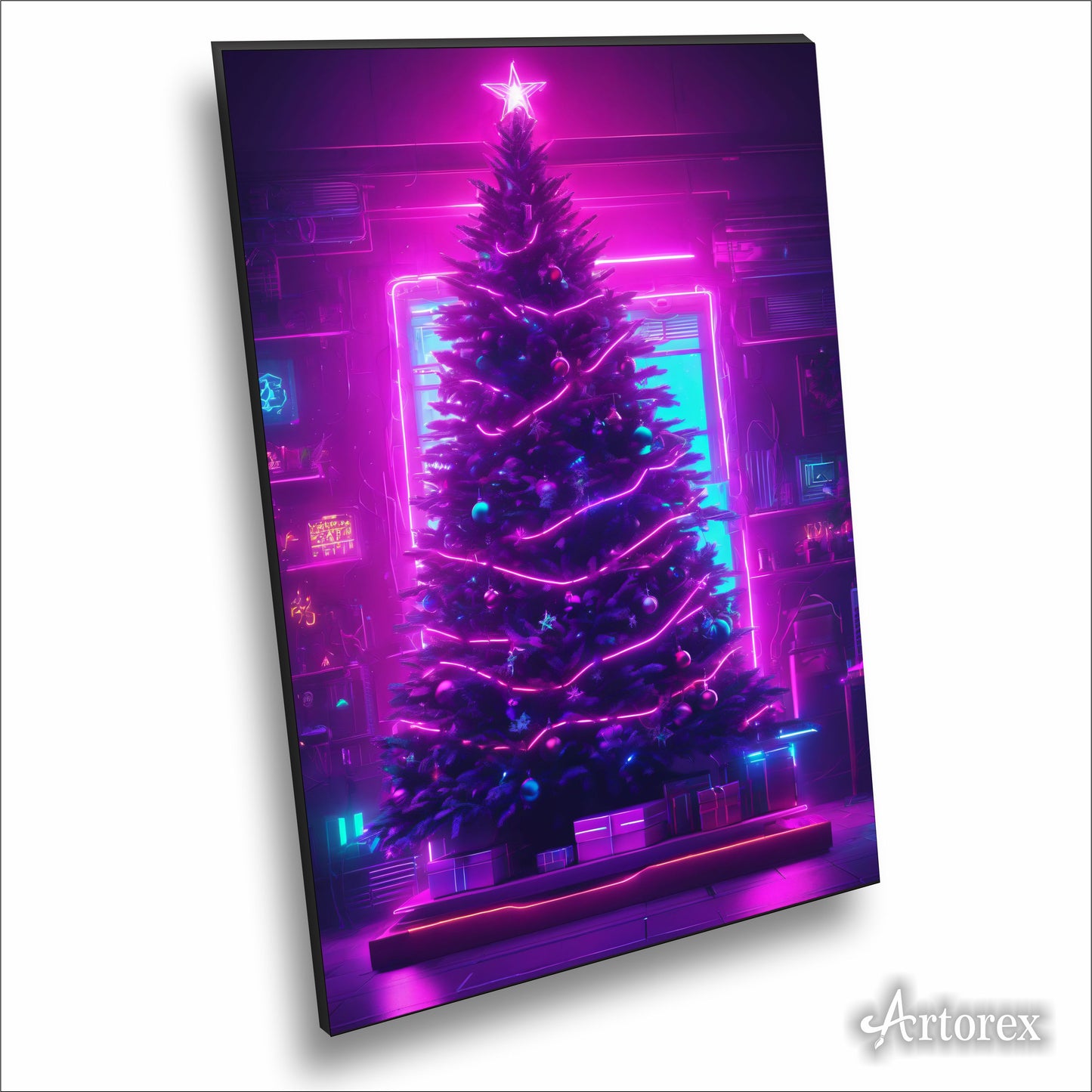 Christmas Luminous Neon Tree Art