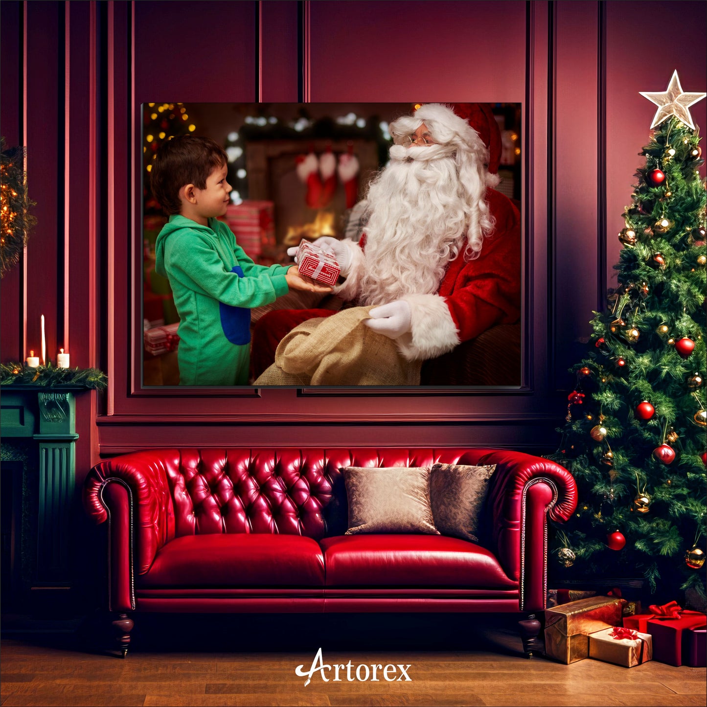 Christmas Santa Anticipation Unveiled Gift Art