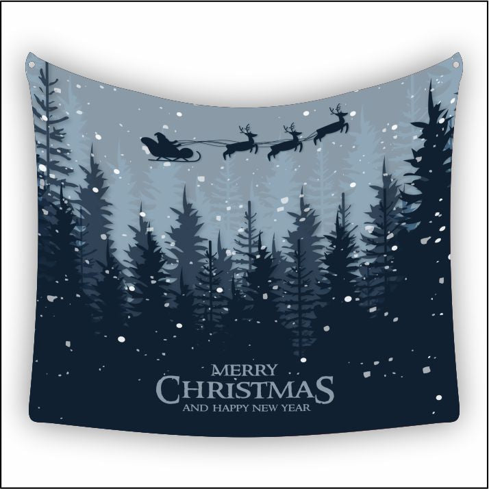 Christmas Snow Sleigh Ride Tapestry Art