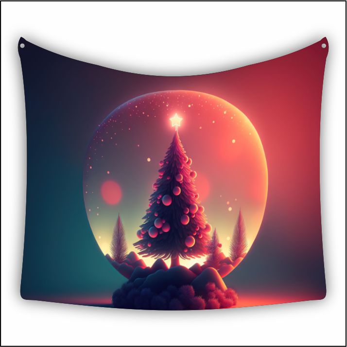 Christmas Tree Radiant Glow Tapestry Art