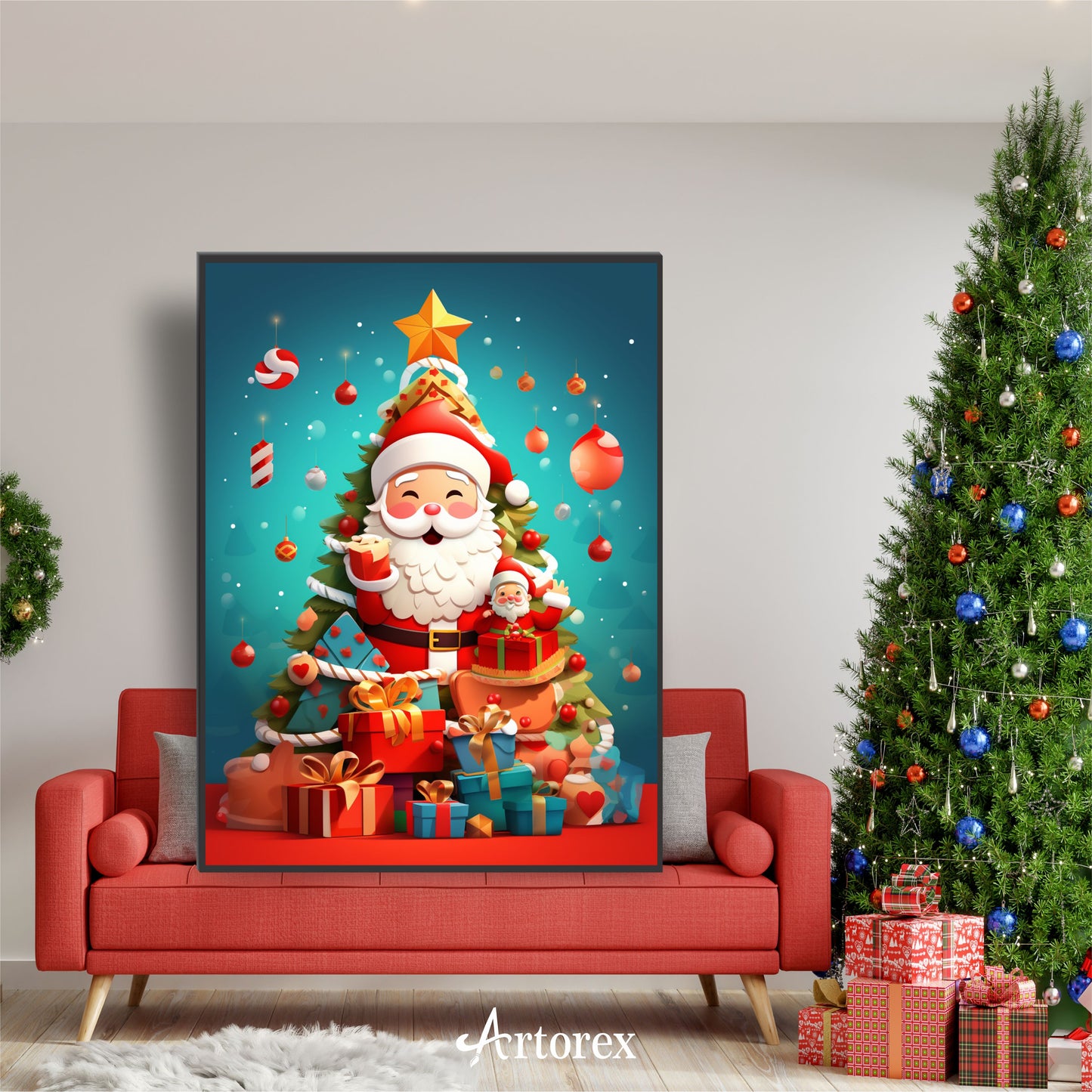 Christmas Tree Santa's Moment art