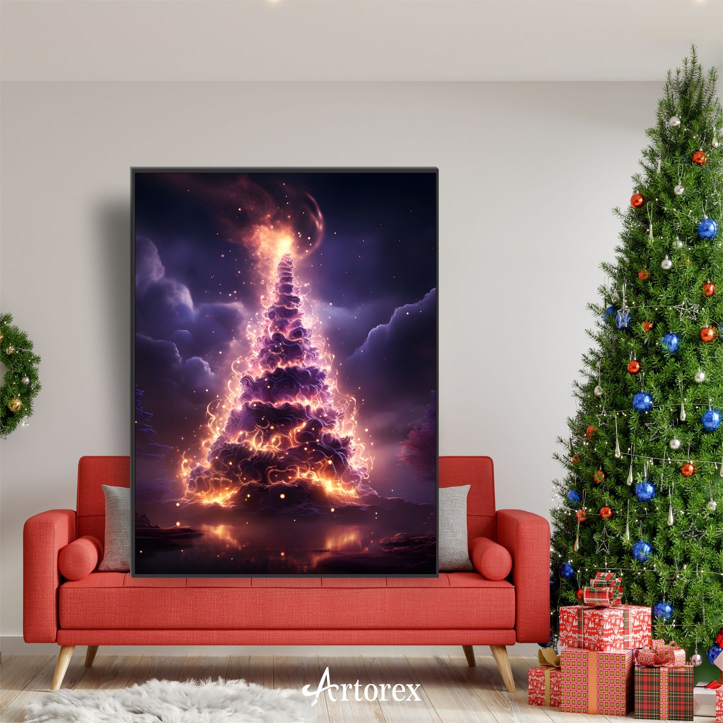 Enchanted Futurism Fantasy Christmas Tree Art