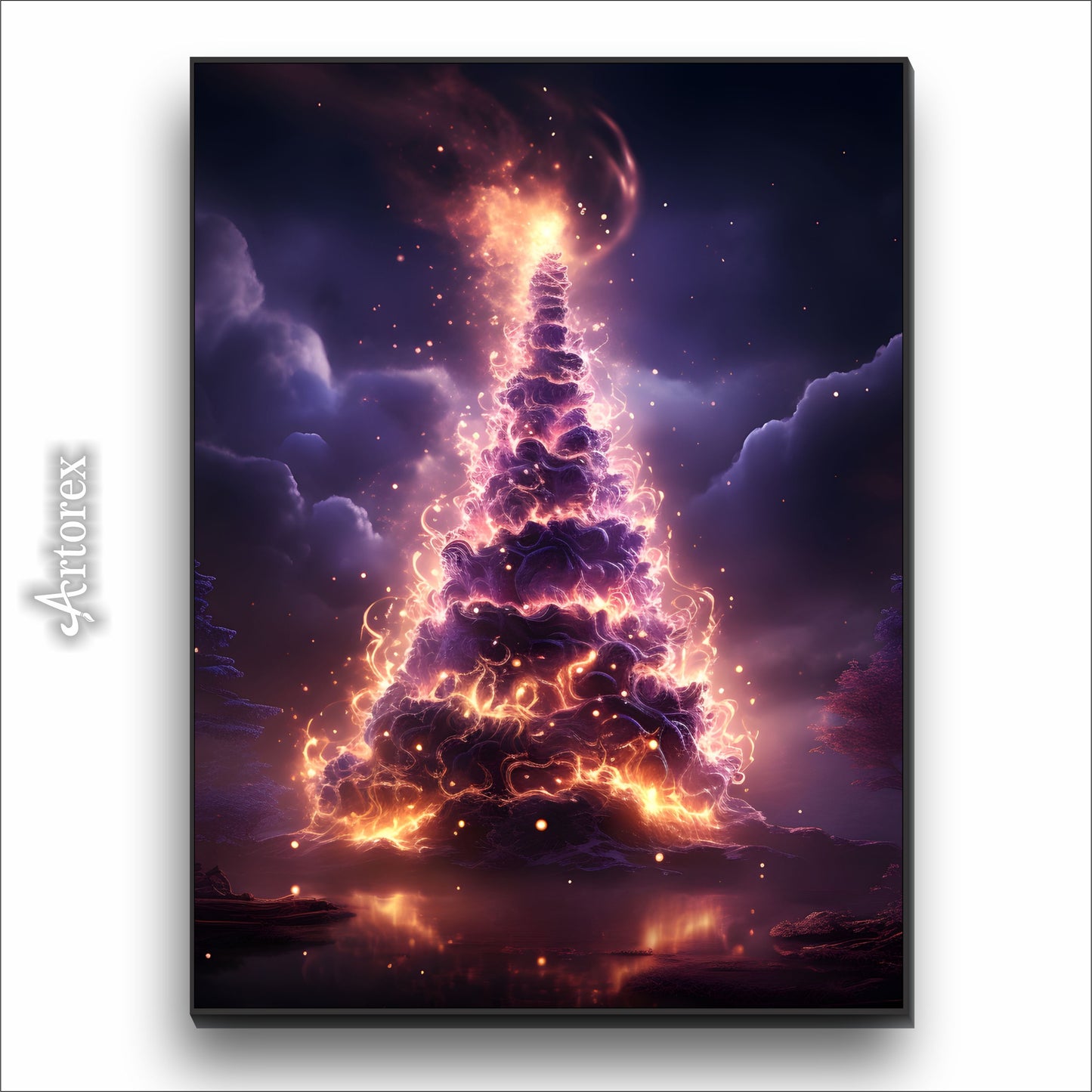 Enchanted Futurism Fantasy Christmas Tree Art