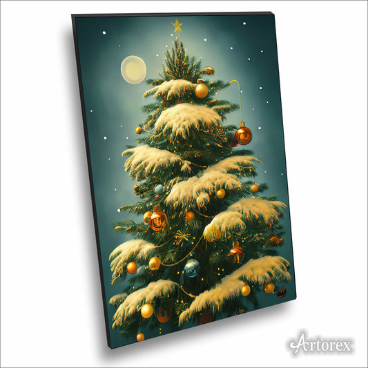 Festive Fusion 3D Christmas Tree Watercolor Art