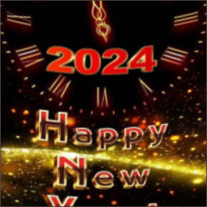 New Year Clock 2024 Tapestry Art