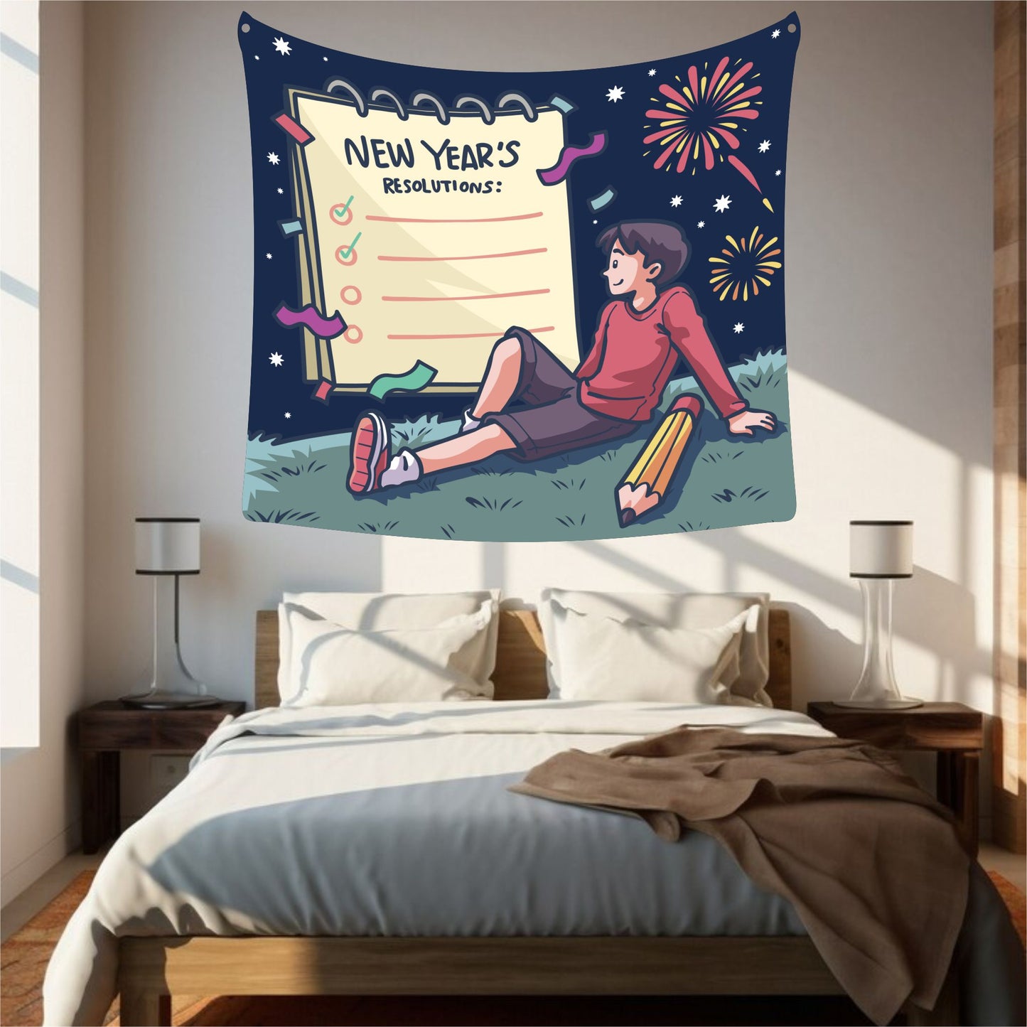 New Year Resolution Tapestry Art