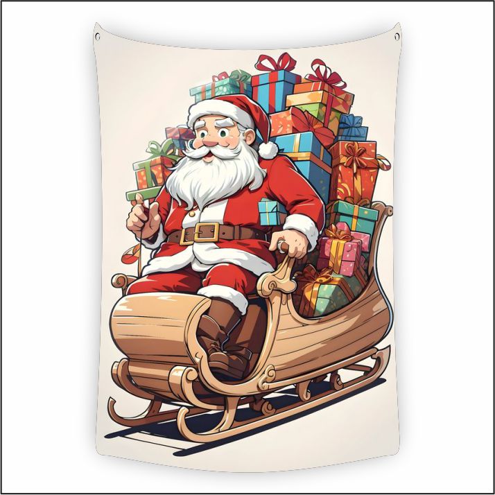 Santa Cartoon Gifts Tapestry Art