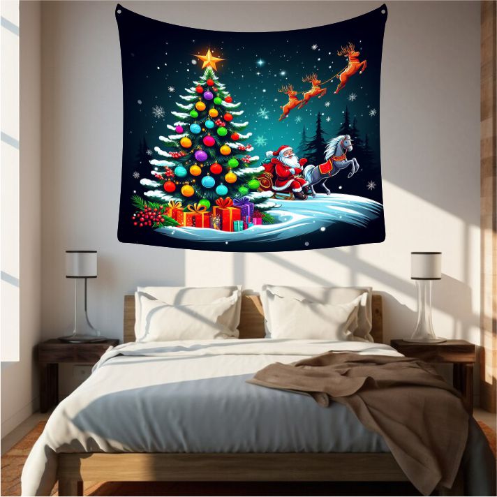 Santa Gift world Tapestry Art