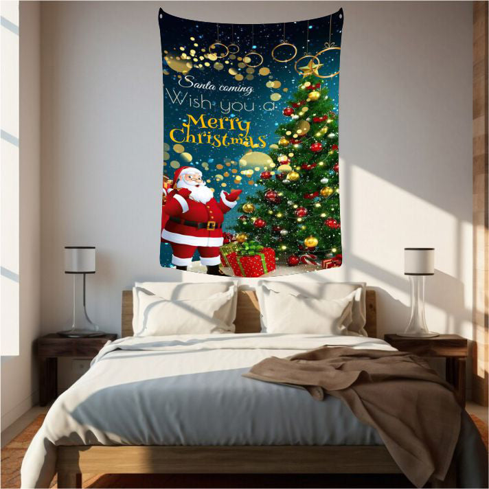 Santa Wishing Christmas Tapestry Art