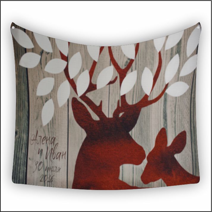 Winter Majesty Deer Wooden Tapestry Art