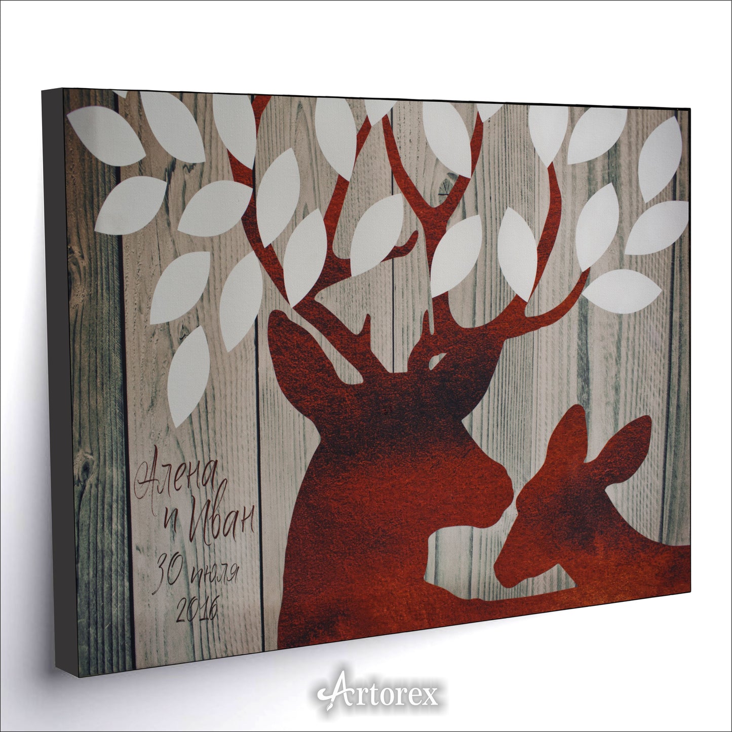 Winter Majesty Red Deer Wooden Art