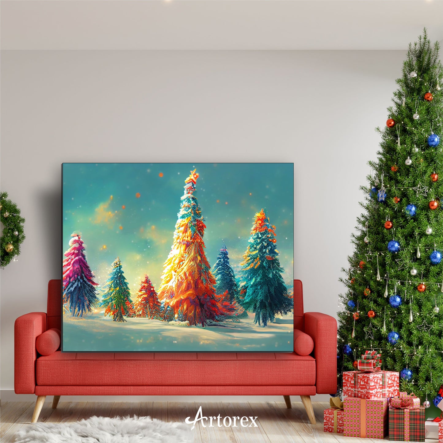 Winter Whimsy 3D Christmas Trees Art