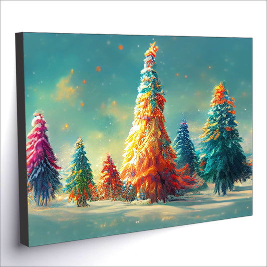 Winter Whimsy 3D Christmas Trees Art