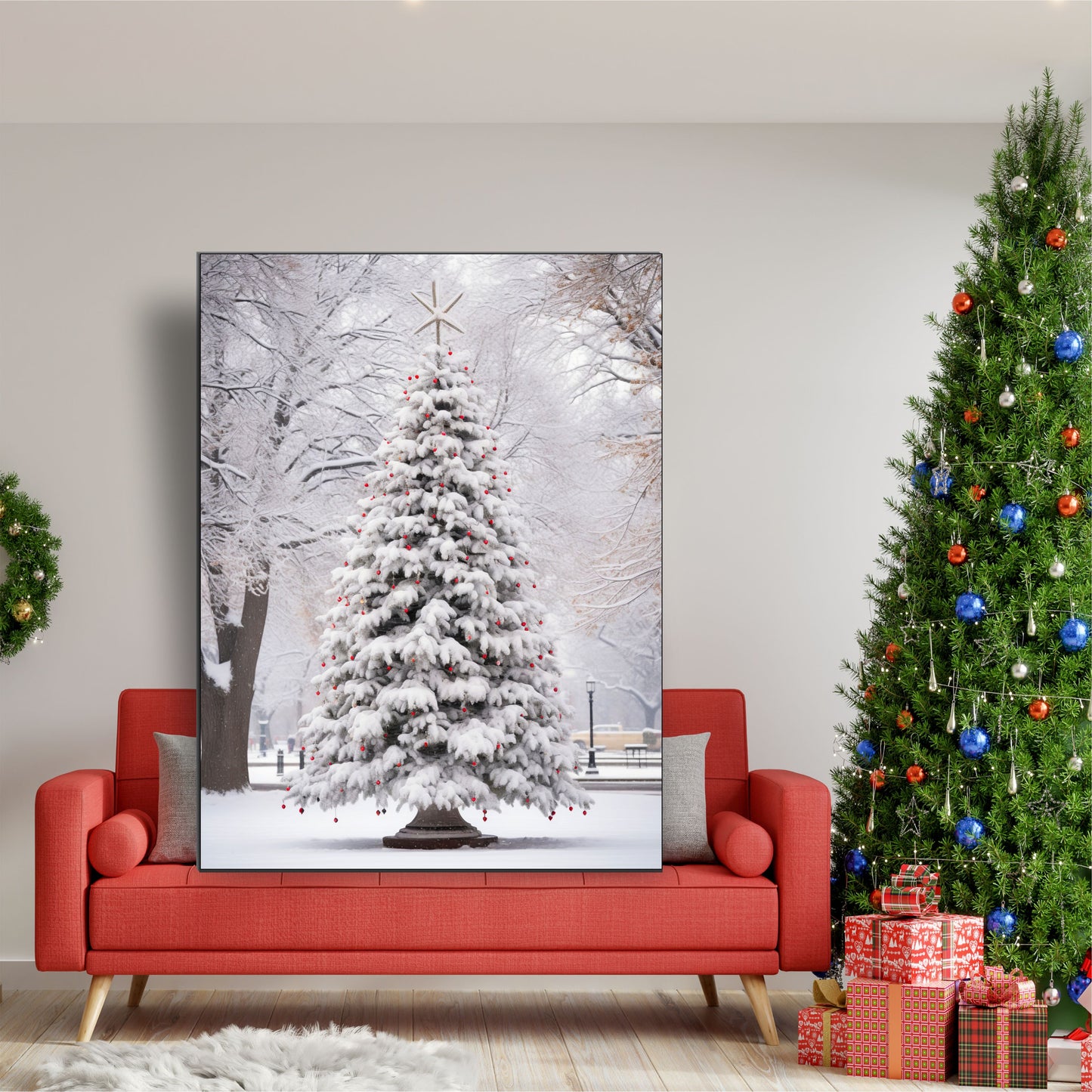 Winter Whispers Snowy Christmas Tree Art